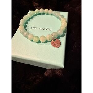 Amazonite stone bracelet handmade stretchy to fit most handmade blue box not Inc